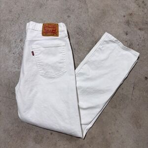 Levi's 514 Straight Fit Denim Jeans 2015 Mens White 33x30